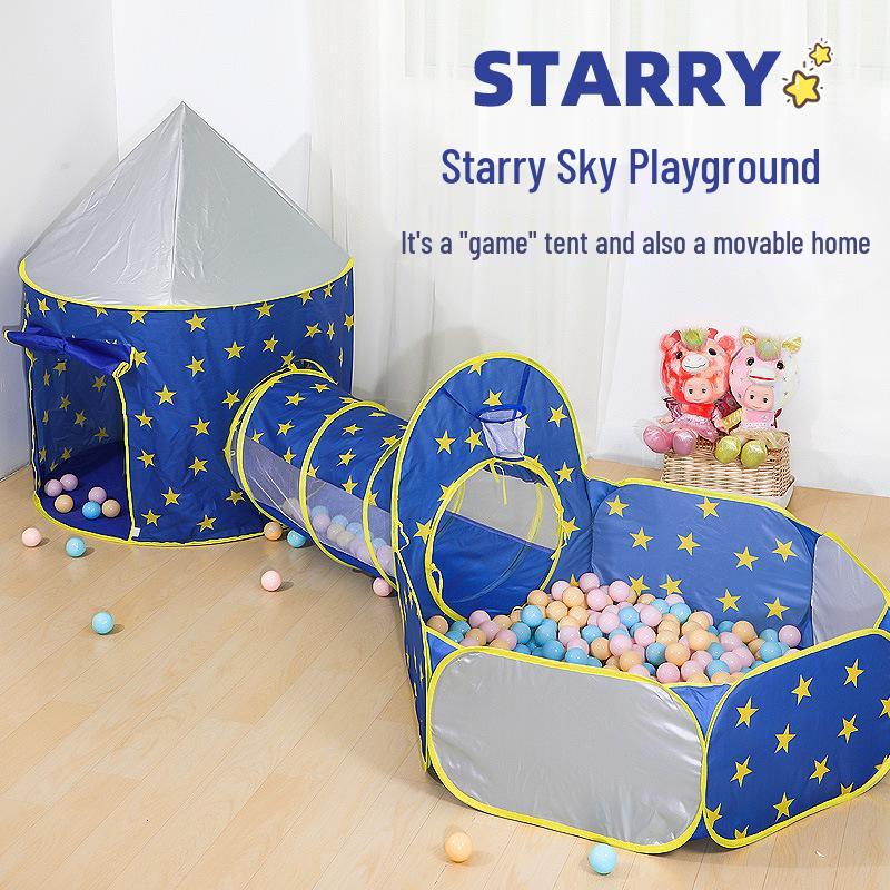 3-in-1 Kids' Yurt Play Tent and Tunnel Set for Indoor/Outdoor Use