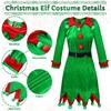 6 Pack Christmas Elf Costume Velvet Xmas Suit Christmas Cosplay Clothing Green Parent-Child Girl Fancy Dress Christmas Cosplay