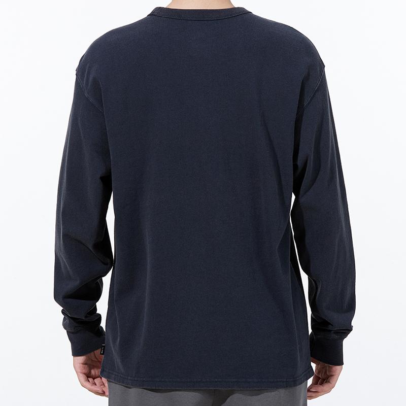 Nike Solid Color Small Logo Crew Neck Long Sleeve T-Shirt Men Tops Dark-Blue DJ1583-451