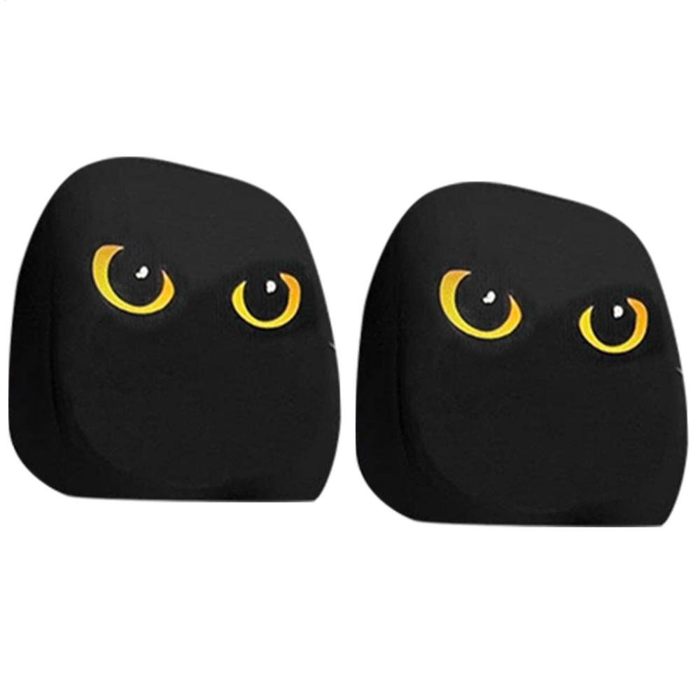 2PCS Funny Cartoon Eyes Headrest Covers, Car Front Seat Head Rest Decor Pillow for SUV Truck MPV RV, Auto Interior Accessories
