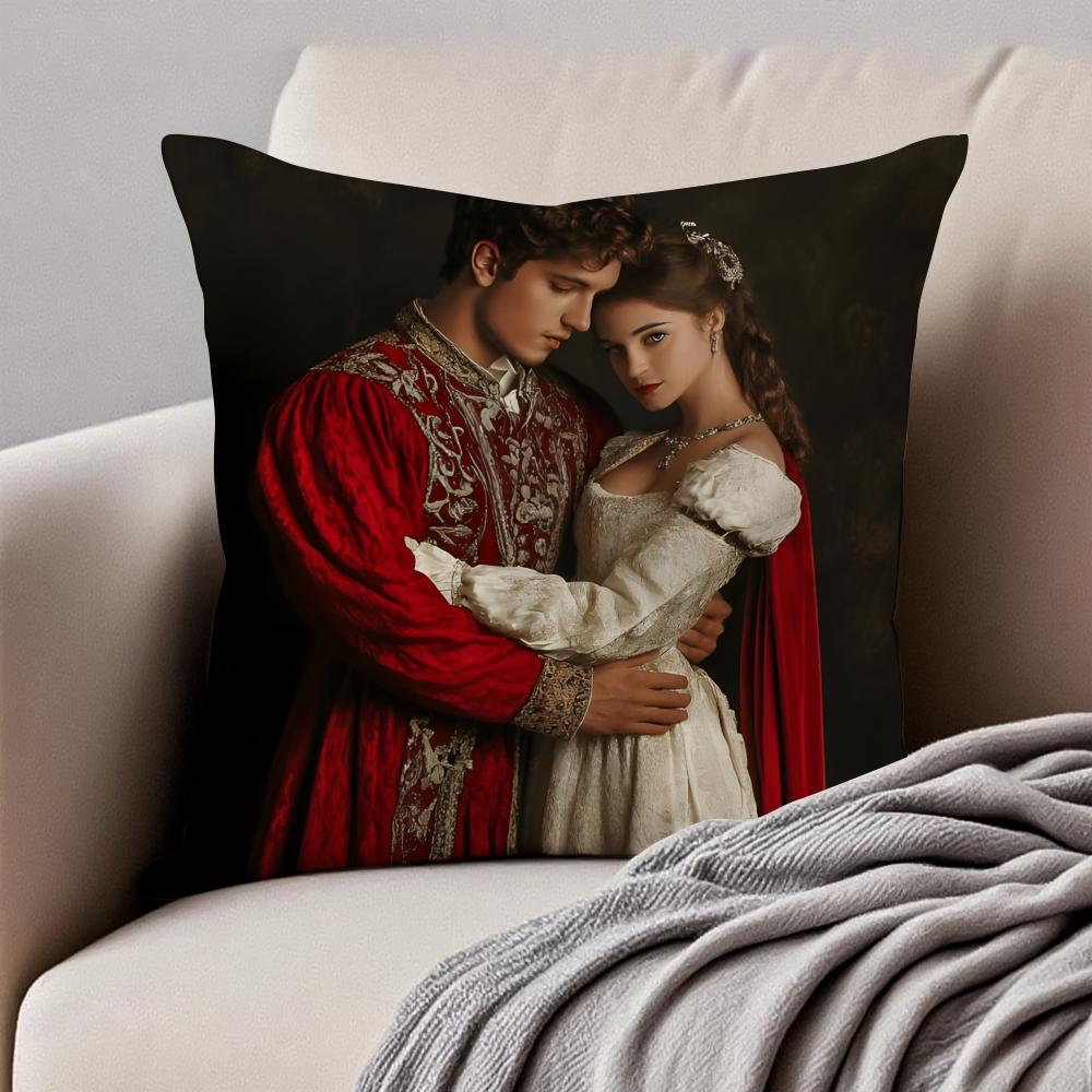 Romantisch R-Romeo und Julia Schöne Kissenhülle Kissenbezug Staubmilbenfrei Unsichtbarer Reißverschluss Kurzer Plüsch Sofakissen