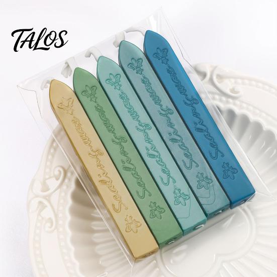Cera de Sellado Retro para Cartas 5 Piezas de Varillas, con Mechas, Varillas de Color Clásico Tiras para Manualidades, Sobre y Decoración Artesanal Vintage Herramientas Profesionales de Sello