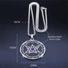 Triple Moon Pentagrams Pendant Necklace Stainless Steel Divination Astrology Necklaces Pagan Jewelry collares para mujer N7756S2