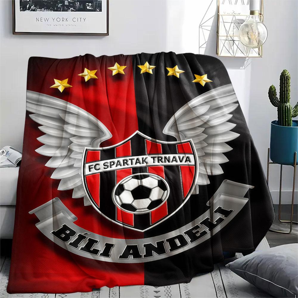 1PC FC Spartak Trnava Patterned Flannel Blanket Suitable For All Seasons for Home Decor Warmth and Comfort Gifts Holiday Present