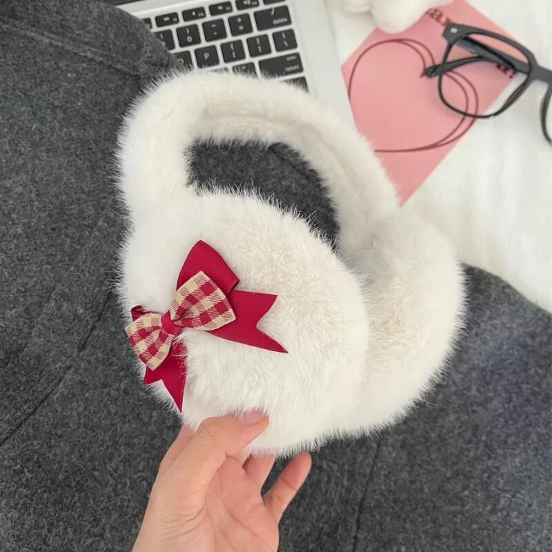 Sweet Plush Knitted Bow Earmuffs