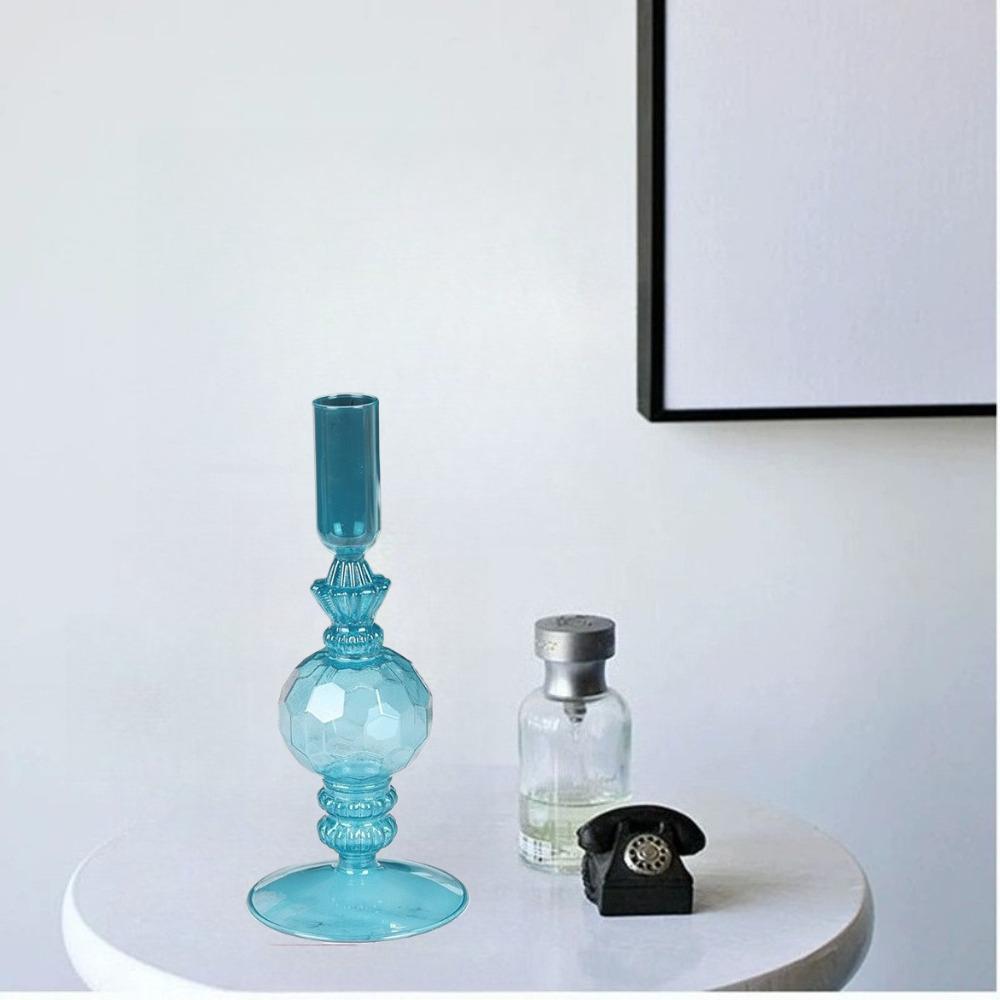 Bougeoir en Verre Européen Rétro Créatif Décoration de Maison Simple Bougeoir en Verre Coloré Convient pour les Mariages Décoration de Table