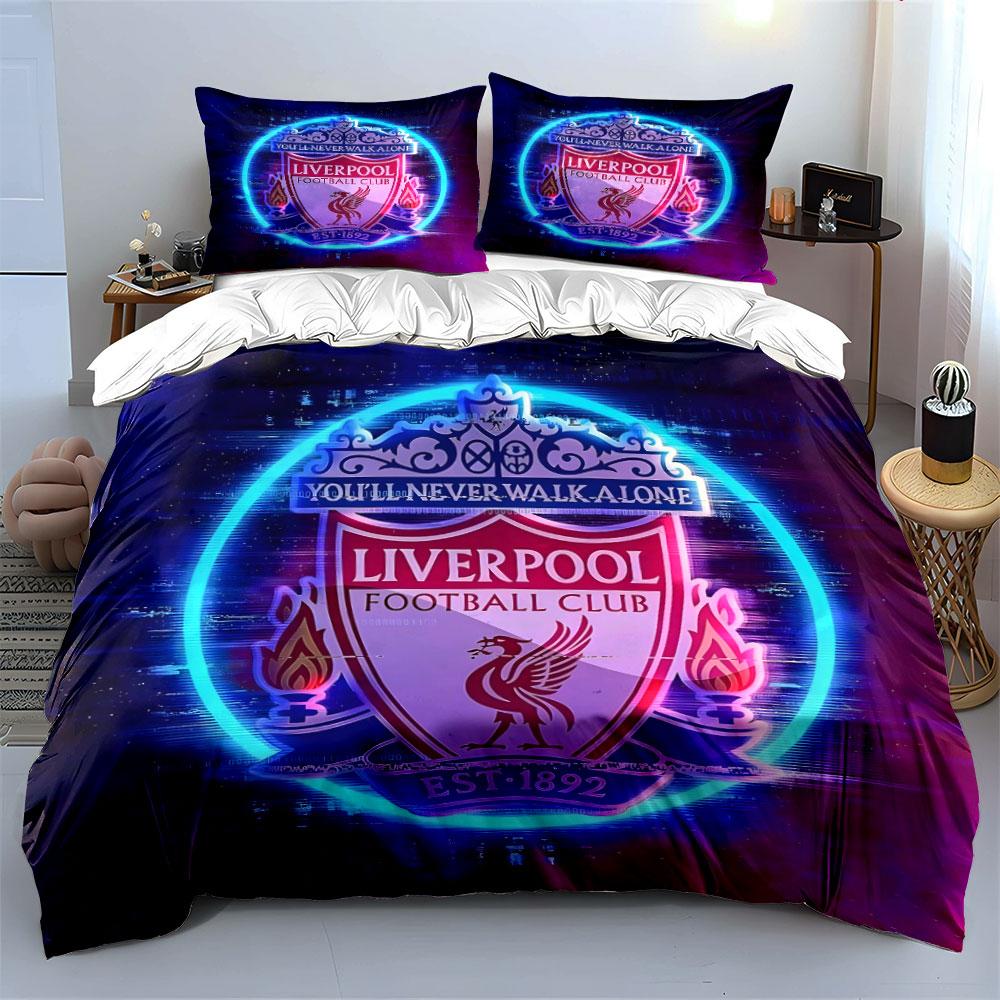 Embleem van Liverpool Football Club. Beddengoedsets Dekbedovertreksets Dekbedovertrekken Kussenslopen(1*Dekbedovertrek 2*Kussenslopen zonder dekbedvulling)