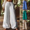 Pantaloni da Donna Vita Alta Gamba Larga Vestibilità Larga Coulisse Vita Elastica Stile Boemo Pantaloni Lunghi con Tasche Pantaloni Casual Estivi