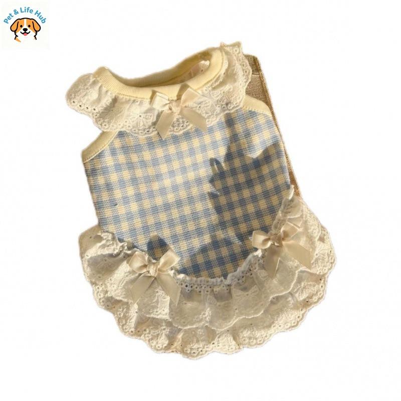 Summer new style pet cat and dog clothes. Small puppies and teddy bear-like puppies in cute princess-style casual with bows