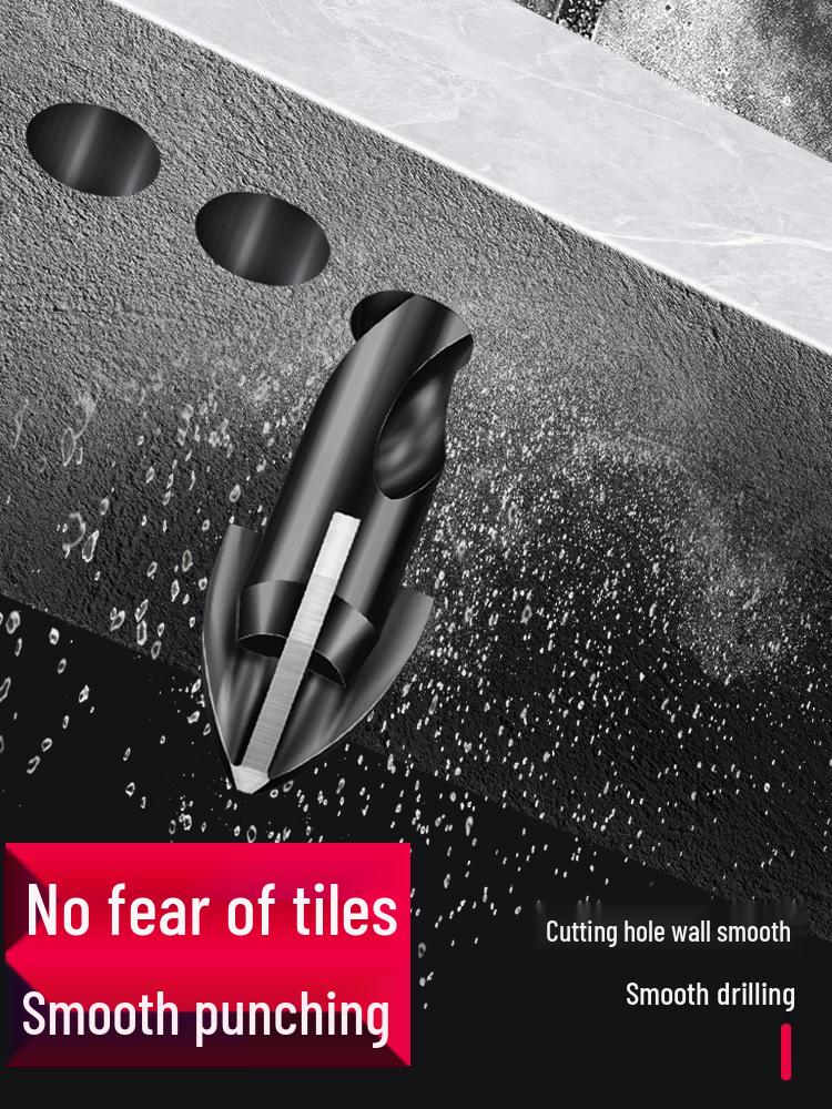 6mm All-In-One Tile and Concrete Drill Bit - Four-Flute Alloy Triangle for Glass and Cement