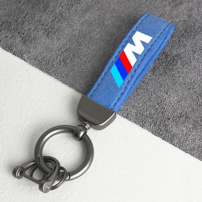BABC1 For BMW Car Key Chain Rings Metal Leather Keychain Keyring Accessories For BMW M E81 E90 E92 E93 F30 E60 E61 F07 F10 F18 F12 X2