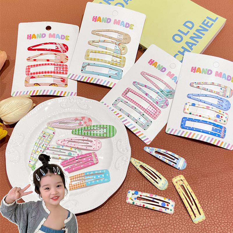 Cute Children's Colorful Polka Dot Checkered Hair Clips, Side Bangs Clips, Sweet Wispy Hair Clips, Bobby Pins.