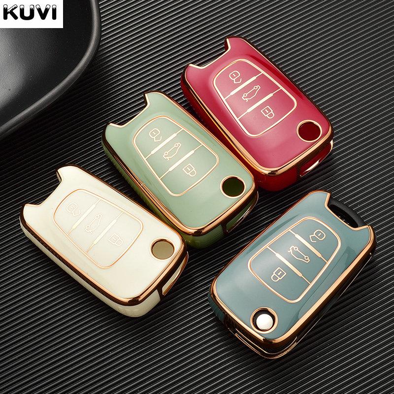 New Tpu Car Key Case For Hyundai I20 I30 Elantra Azera Veracruz Veloster Kia Rio K7 K5 Sportage Sorento Flip Remote Cover