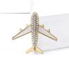 Broșă de avioane din aliaj, simplă și elegantă, cu strasuri, creativă, versatilă, pentru costum pentru bărbați și femei, haină, corsaj, bijuterii