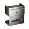 Adhesive Wall Mount Toilet Paper Storage Box with Covered Section and Upper Tray, Bathroom Tissue Case for Daily Use