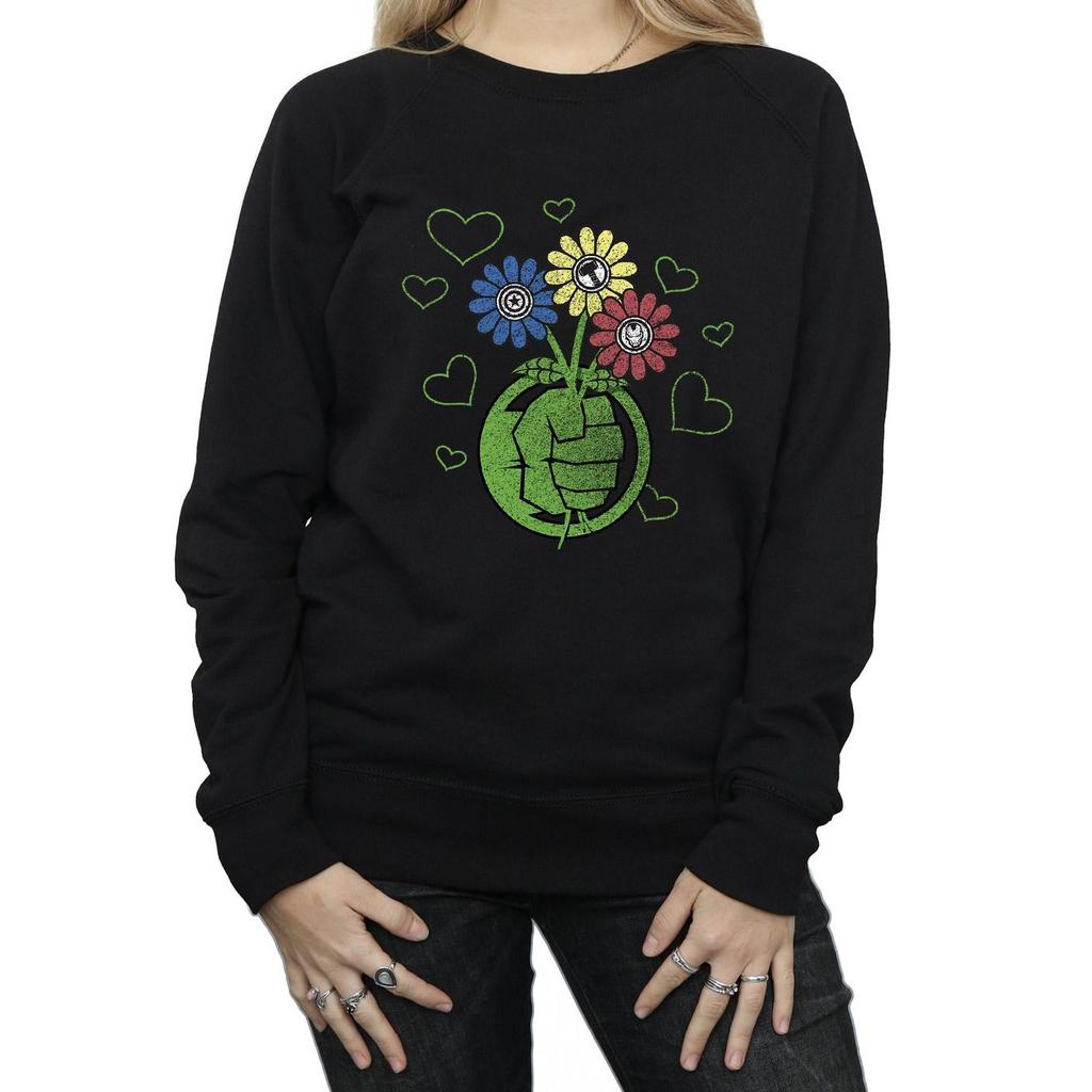 Marvel Womens/Ladies Hulk Flower Fist Sweatshirt