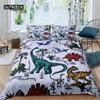 Home Living Luxury Dinosaur Print 2/3Pcs Duvet Cover Set Pillowcase Queen Size and King Size Kids Bedding Set EU/US/AU Size