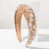 Luxury Velvet Padded Headband With Wavy Rhinestones And Floral Accents Heavy Work Royal Hair Hoop Winter Fashion Headwear