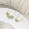 Three Jade Transfer Beads Collarbone Chain Female, Niche Design Sense Of Safety Ruyi Sansheng Iii Hetian Jade Necklace