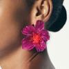 ZAA Orecchini Floreali Colorati in Resina alla Moda da Donna Lusso Alta Qualità Eleganti Accessori Gioiello per Feste Vacanze