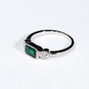 AAA Nano Emerald Rectangle 925 Sterling Silver Round White Cubic Zirconia Fashion Jewelry Rings