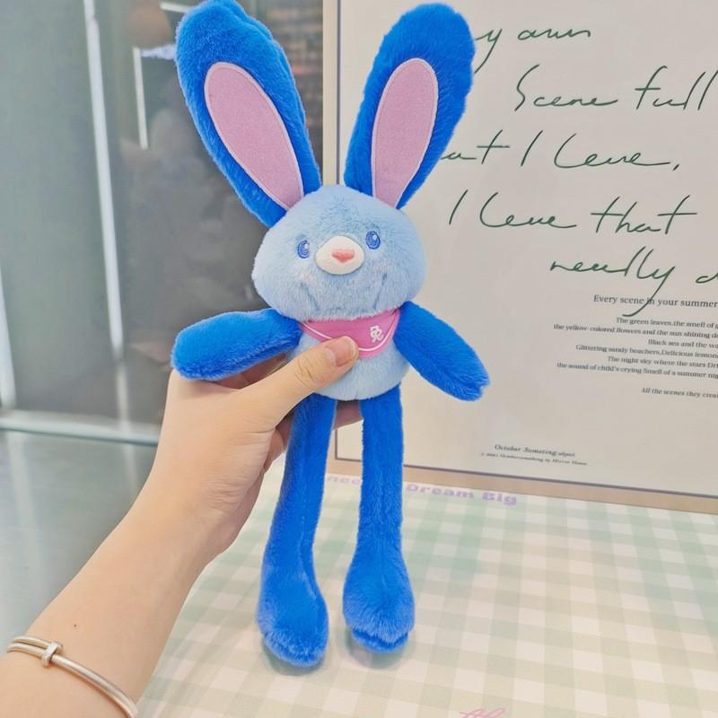 Jinnew Dopamine Plush Rabbit Keyring With Pull Out Design For Backpack Gift