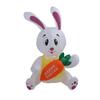 59.8in Inflatable Happy Easter Bunny Decoration Inflatable Rabbit Sitting Holding Carrot with LED