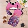 Girls Cartoon 2 Piece Outfits, Long Sleeve Crop Top + Spaghetti Strap Bodycon Dress, Vintage Oil Print Party Dress Set
