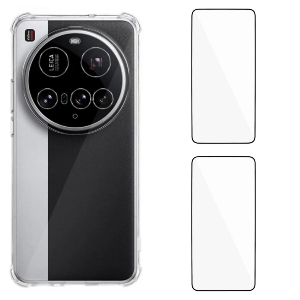 

For Xiaomi 15 Ultra TPU Case WANLONFENG WL3 Series 1.5mm Phone Cover with 2Pcs Tempered Glass Films Transparent
