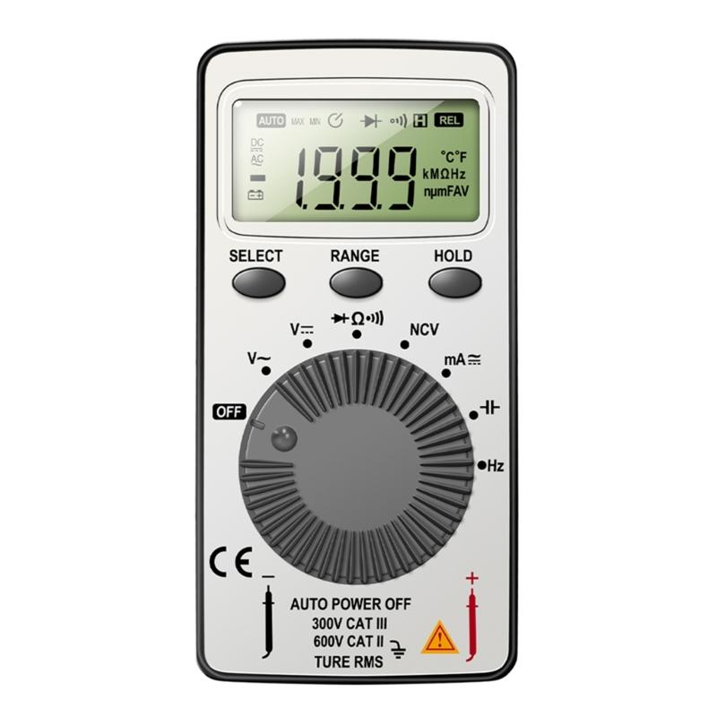 Portable Multimeter 1999 Counts Digital Multimeter Voltmeter Auto-Ranging for Testing Voltage Current Resist Continue