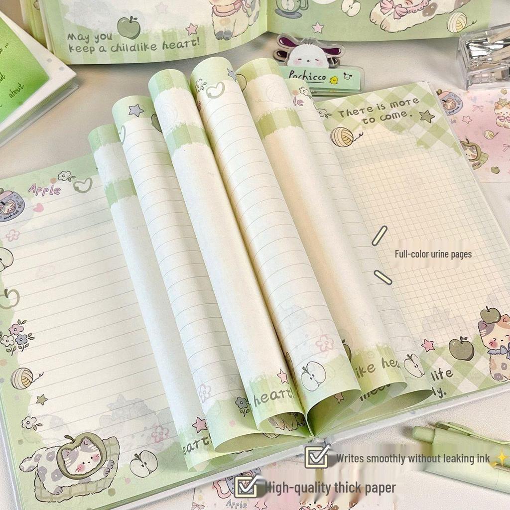 Original Apple Little Cat A5 Color Hardcover Notebook - High Appearance, Thick, Full Color, Student Friendly