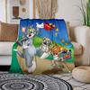 Tom & Jerry Halloween Party PosterBlanket Flannel Throw Blanket for Sofa, Bed, Travel, Camping, Office