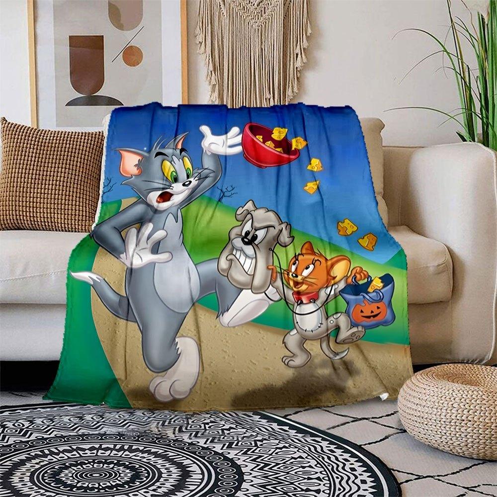 

Tom & Jerry Halloween Party PosterBlanket Flannel Throw Blanket for Sofa, Bed, Travel, Camping, Office 100x150cm