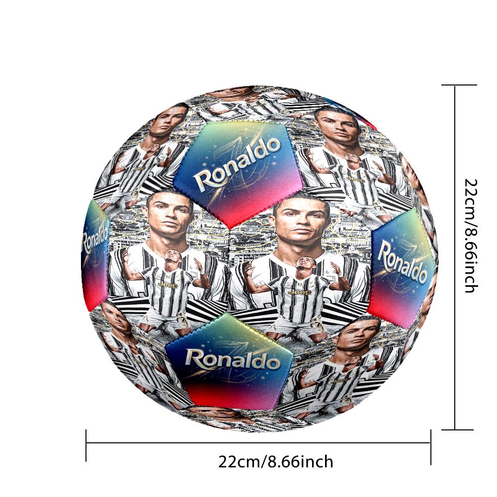 Ronaldo's Juventus Journey Size 5 Soccer Ball Machine-Stitched Indoor/Outdoor Training and Matches Ideal for Soccer Enthusiasts