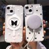 Wireless Charge Batterfly Love Heart Phone Case For Iphone 14 13 12 11 Pro Max 14 Plus 14pro Shockproof Bumper Soft Clear Cover