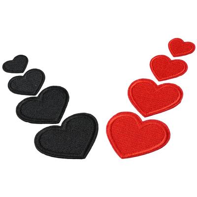Heart Shape Heart Patches Black Mini Heart Embroidered Sew On Patches Heart Red 4 Sizes Embroidered Pattern Patches Clothing