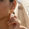 Exaggerated Metal Starfish Drop Earrings for Women Elegant Imitation Pearl Shell Dangle Earrings Summer Party Jewelry Gifts