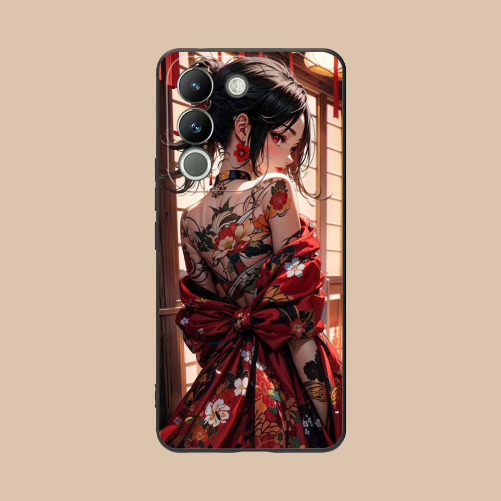 Modne etui na telefon komórkowy z tatuażem dla dziewczyny do VIVO V60 V50 V40 V30 V29 V27 V25 V23 Pro Lite 5G Kolorowy nadruk Pokrowiec Luksusowy