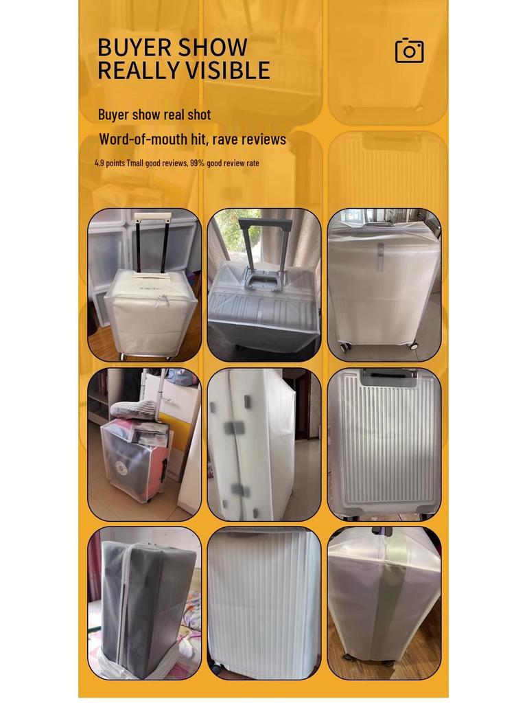 Transparent Waterproof and Wear-Resistant Luggage Cover, 20/24/26/28 Inches