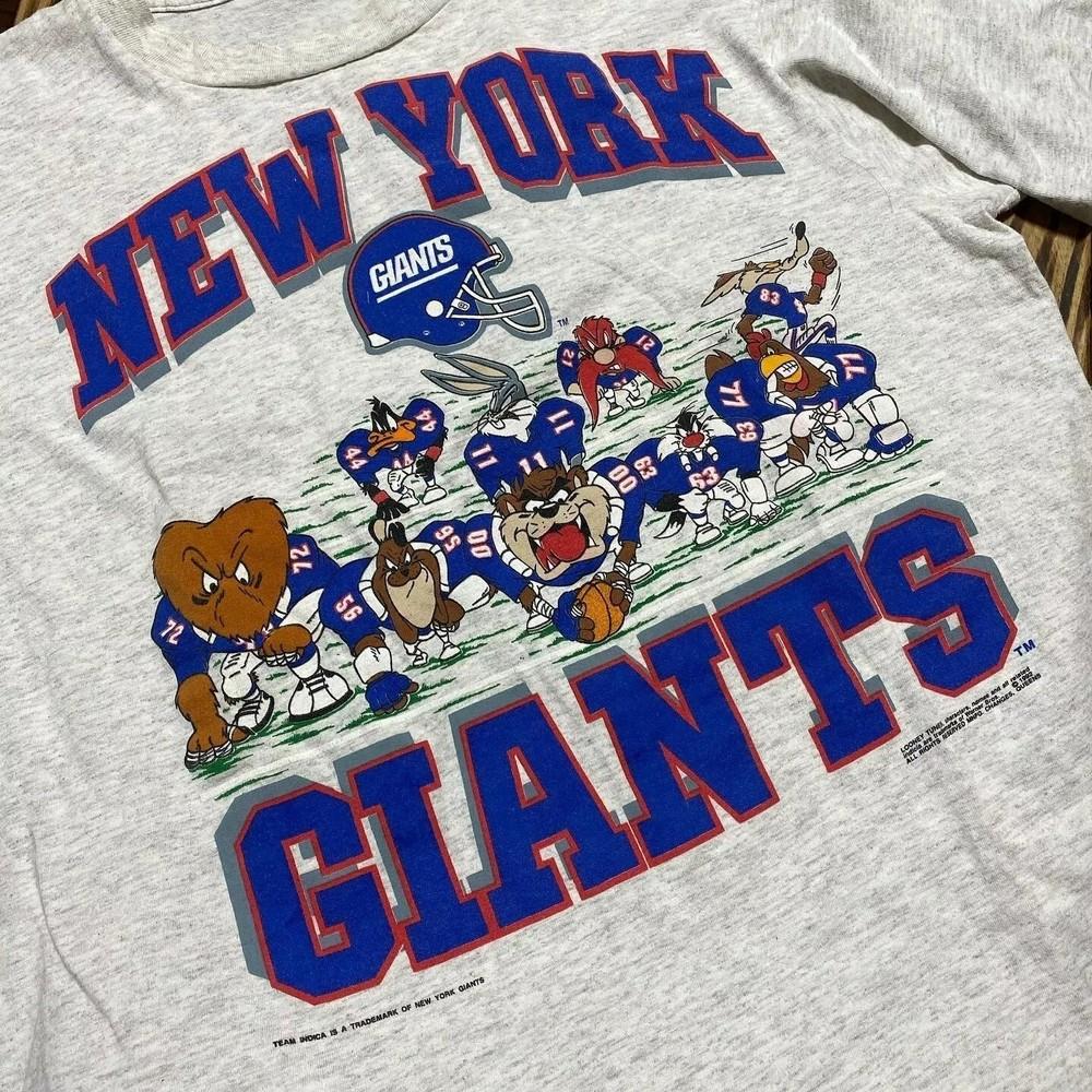 1992 Looney Tunes New York Giants ретро футболка Чемпионы S-5XL Унисекс XXXXL