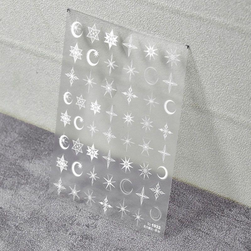 

Black and White Star Moon Magic Tomoni Adhesive Nail Sticker White Star Moon Magic 1932
