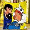 Custom Name Tintin Theme Printed Blanket - Perfect for Couch, Bed, Travel & Outdoor Use | Machine Washable, Cozy & Durable.
