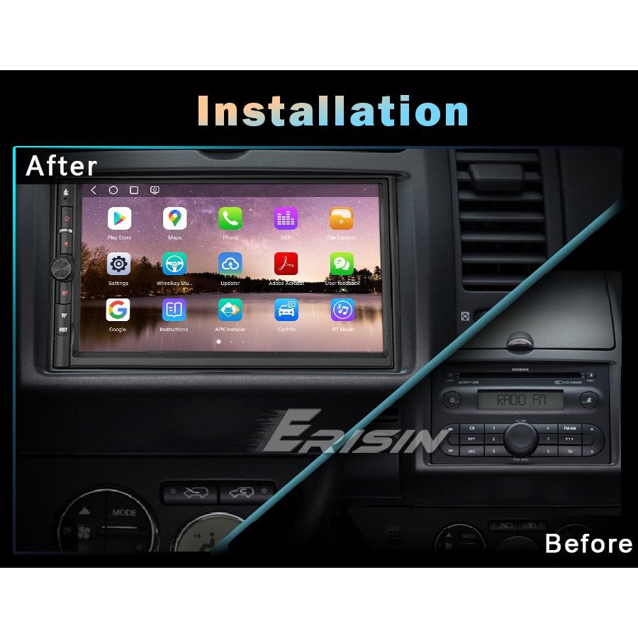 Erisin ES9036U 7 Inch Android 16 2Din Car Radio 8GB 128GB Universal Fit for Nissan Wireless CarPlay Android Auto DSP 4G IPS