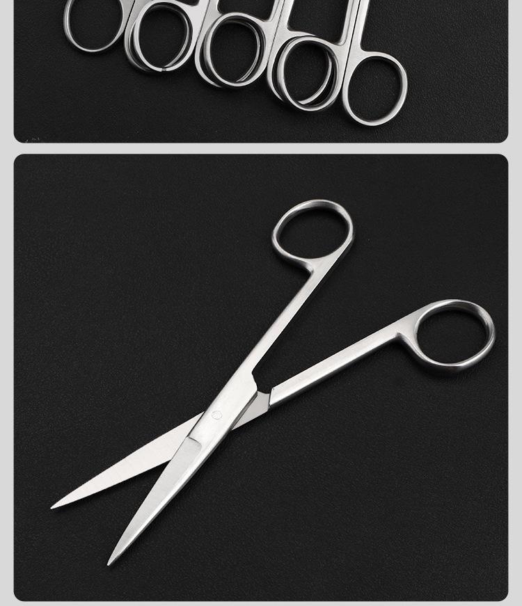 Stainless Steel Ophthalmic Surgical Scissors - Straight/Bent Tip, Sharp for Suture Removal