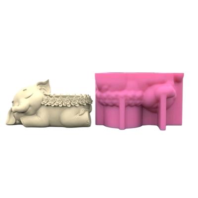 Elephant Gypsum Flower Pots Silicone Resin Mold Epoxy Resin Casting Mold Succulent Vase Cement Mold Candle Holder Mold