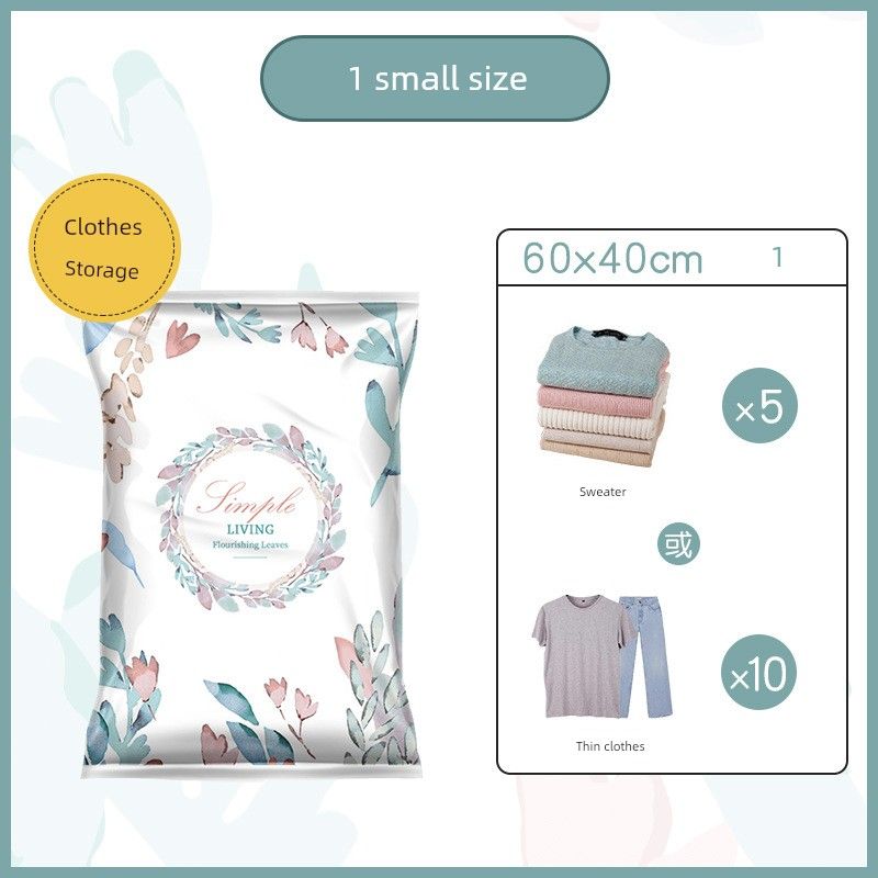 

Large Thickened Household Compression Bag for Moving, Specialized for Storing Clothes, Quilts, and Garments; Vacuum Storage Bag, Dustproof Bag Olive Branch Style 40*60cm