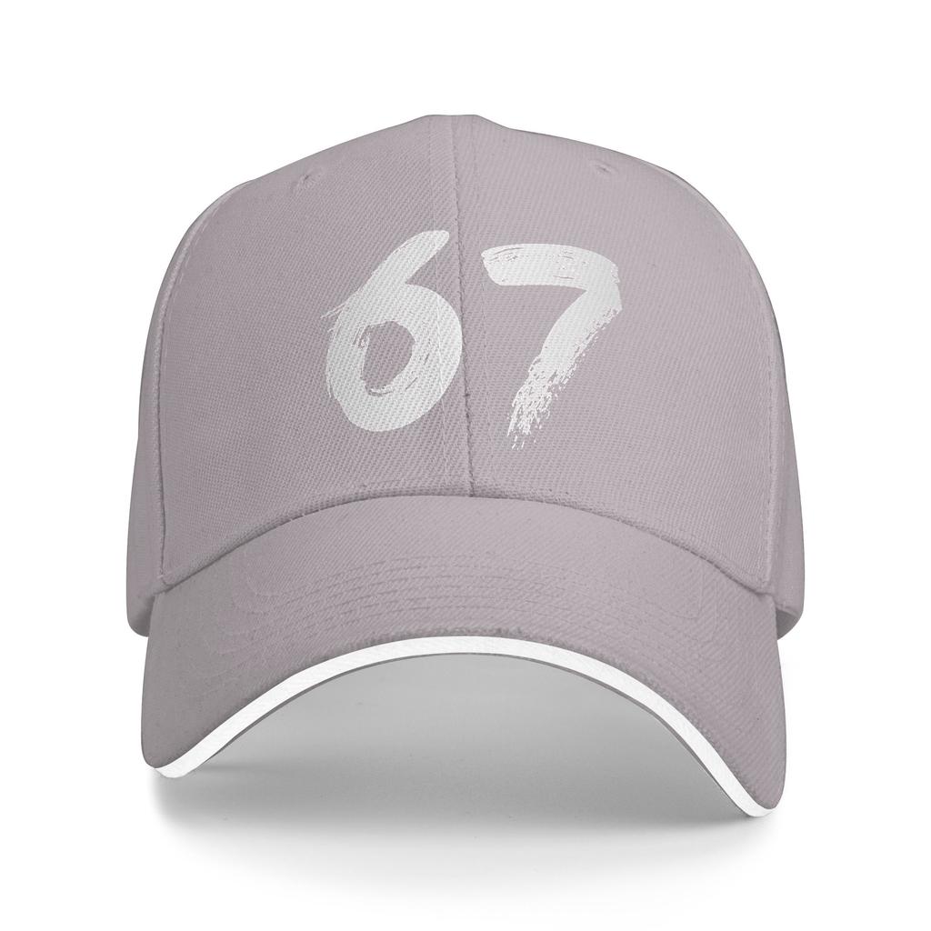 Spring Number 67 White Baseball Cap  Outdoor Sport Fitted Retro Custom Logo Sun Trucker Hat Women Men Adjustable Baseball Caps
