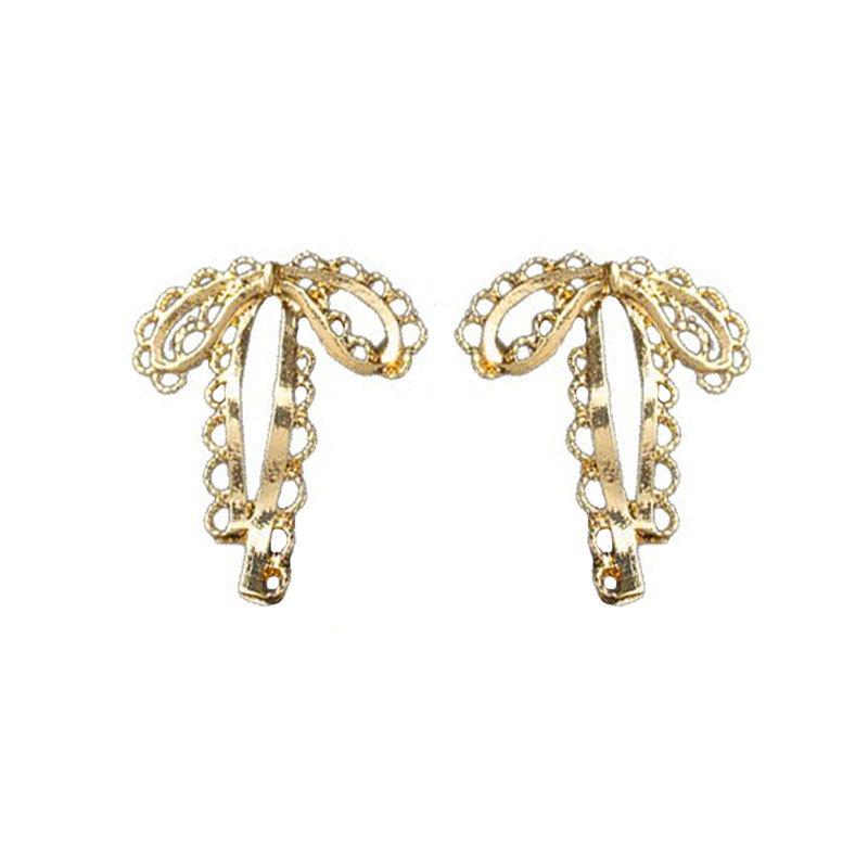Cold Wind Hollow Bow Stud Earrings Women'S Simple Niche Design Temperament Versatile High-End Sense Ribbon Earrings Earrings