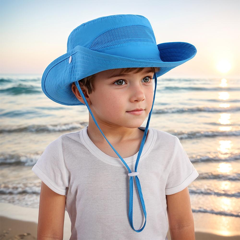 Breathable Children Fisherman Hat Mesh Sun Protection Hat  for Outdoor Activities