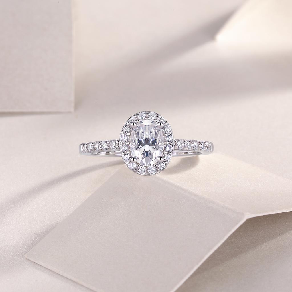 Original Factory Price Oval Ring Moissanite Jewelry VVS1 Women Ring Fashion Jewelry Gem Rings Engagement Band S925 Ring